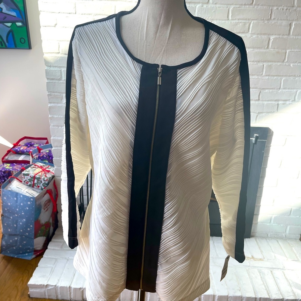 NWT $89 | Perfect Alfani Zip Up Top | Dress up or down | Gorgeous VTG | 1x